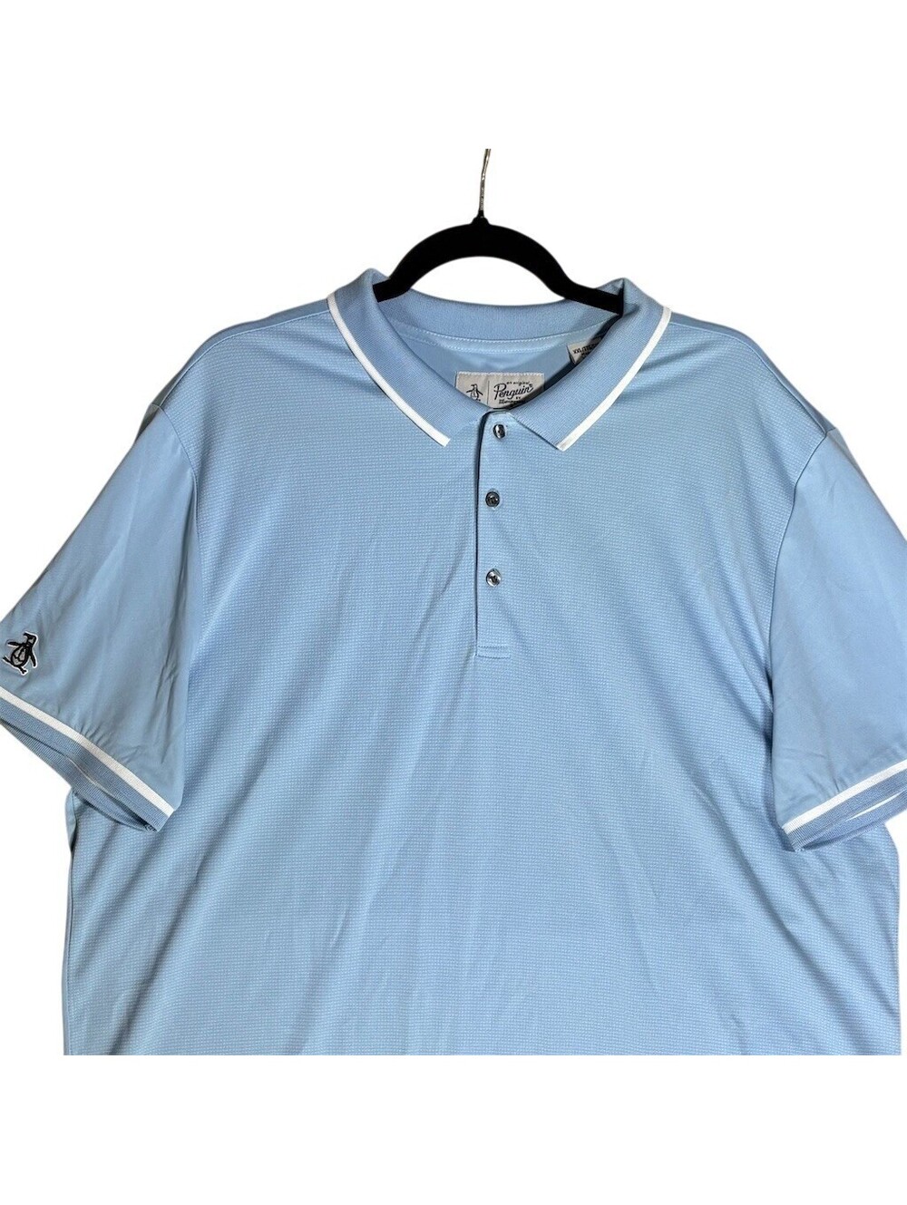 Original Penguin Men's Golf Polo Shirt 2XL Light Blue Short Sleeve Solid